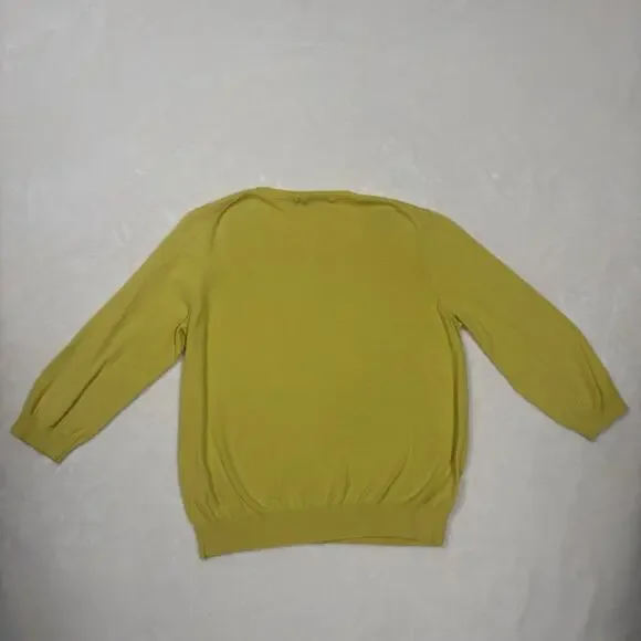 Boden Yellow Floral Applique Cardigan Cotton Sweater US 12 Spring Embellished - Picture 6 of 12